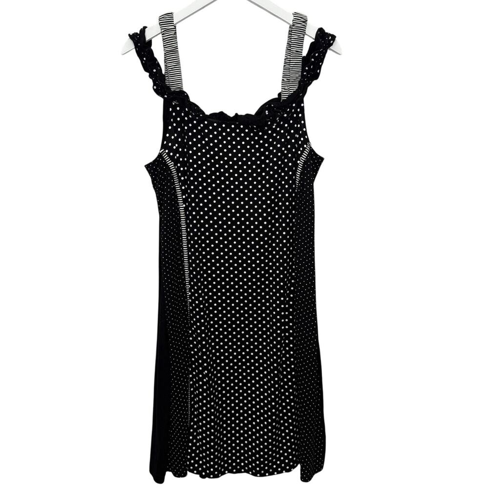 Vitrin Design Off The Shoulder Sheath Dress Black White Polka Dot Size XL